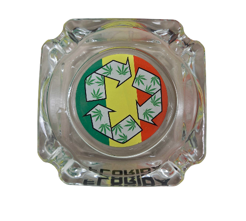 Mari Colorful Square Glass Ashtray