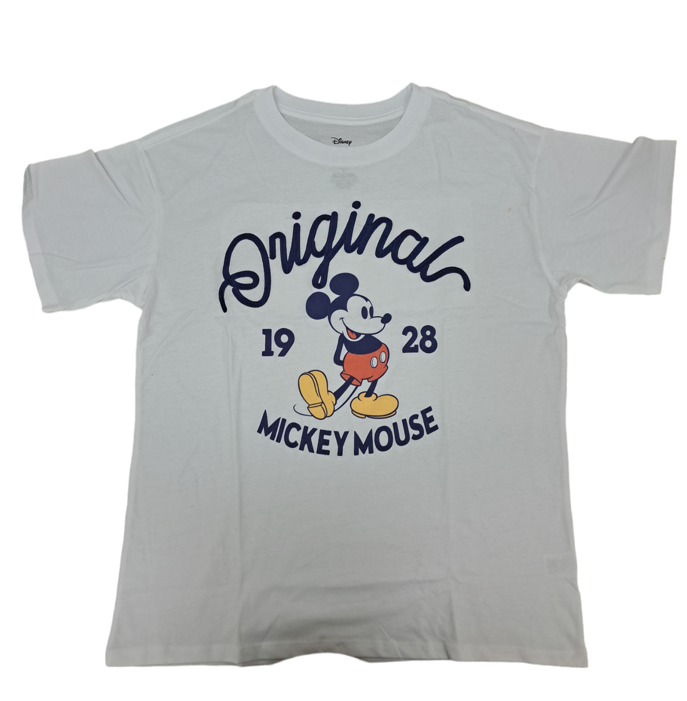 Disney Mickey Junior Original 1928 EMB. Tee White