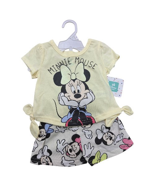 Disney Minnie Mouse Baby 2Pc Short Set Yellow