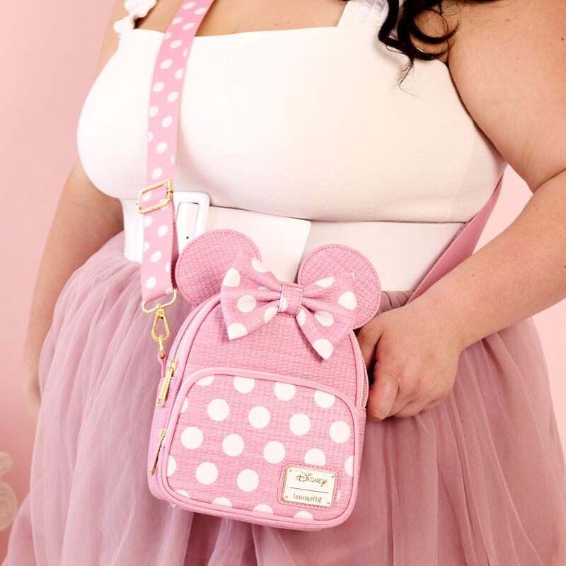 covertable mini backpack Minnie Mouse Woven Texture Convertible Mini Backpack & Crossbody Bag