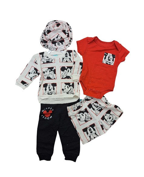 Mickey Mouse Baby Boy 5 Pcs Set Red, White & Black