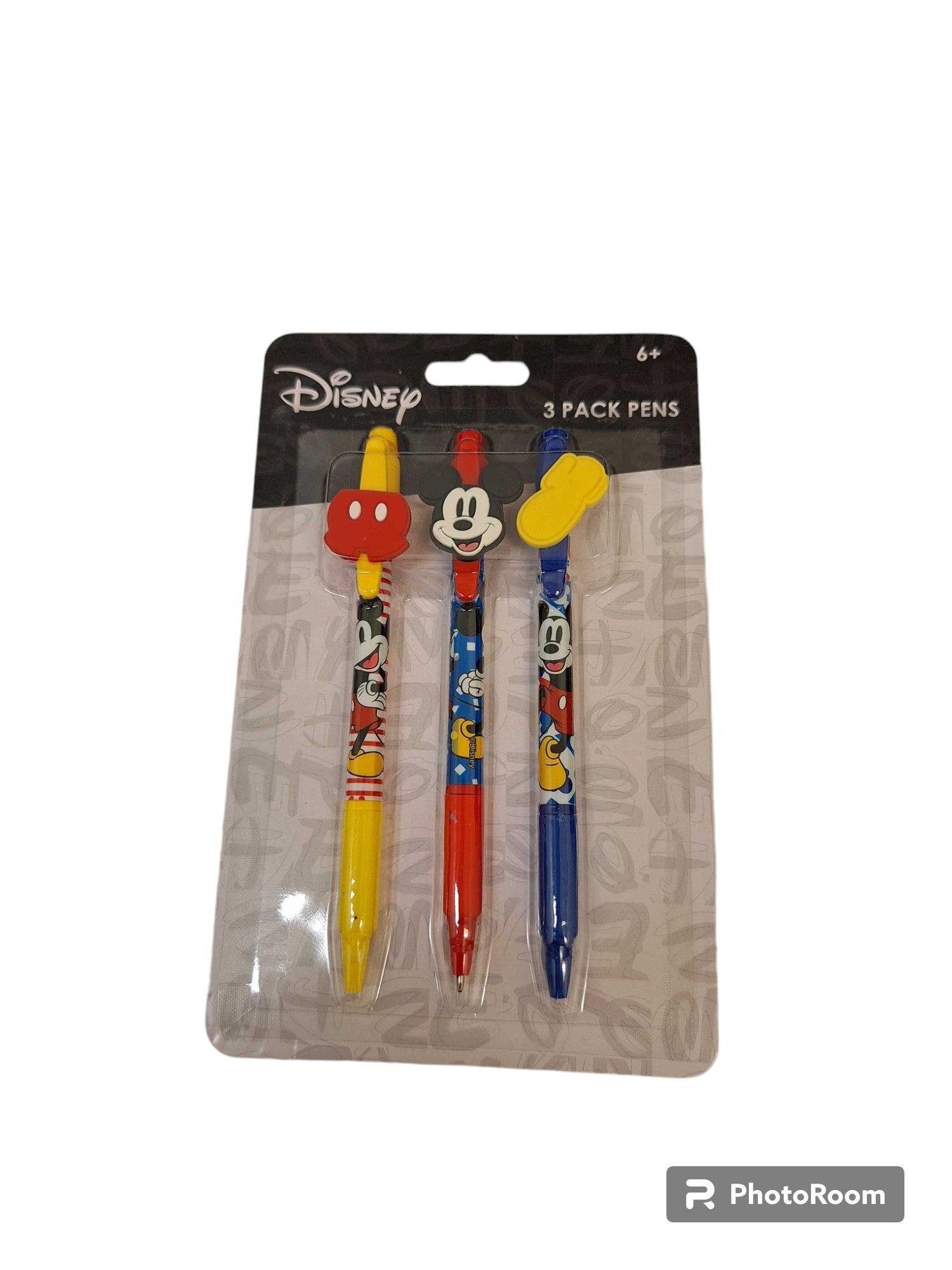 Disney Mickey Mouse 3 Pack Pens w/attach