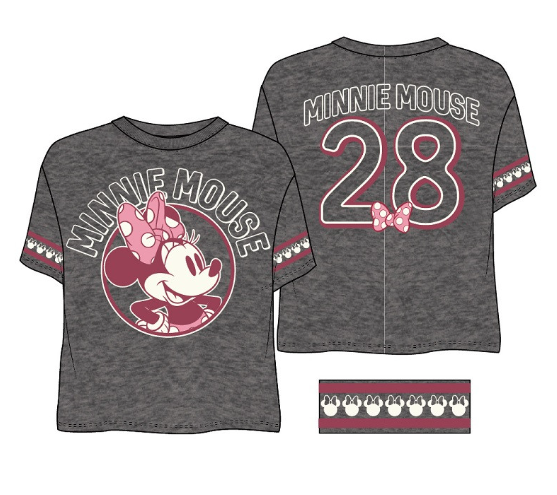 Disney Junior Minnie Athletic Badges Hockey Tee Charcoal