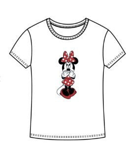 Junior Minnie Oops Sport Baby Tee White