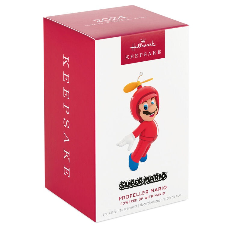 Hallmark Keepsake Christmas Ornament 2024, Nintendo Super Mario Powered Up With Mario Propeller Mario, Gifts for Gamers