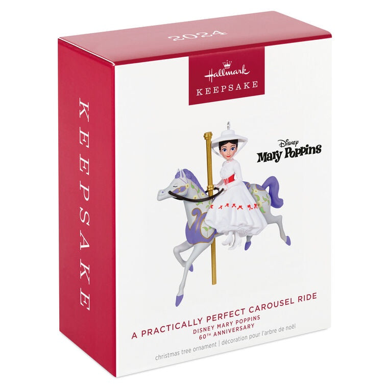 Hallmark Keepsake Christmas Ornament 2024, Disney Mary Poppins 60th Anniversary A Practically Perfect Carousel Ride, Gifts for Disney Fans