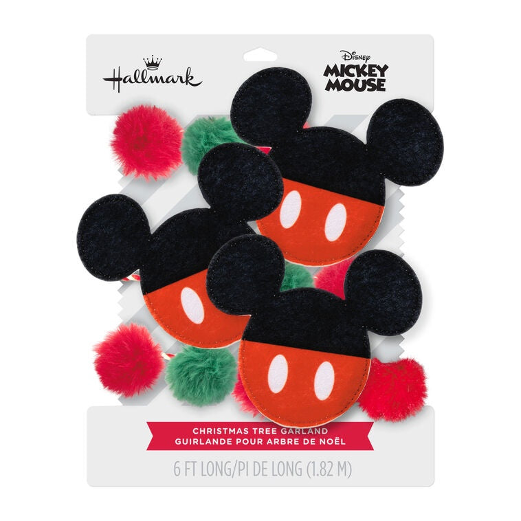 Disney Mickey Mouse Ears Fabric Hallmark Garland, 72