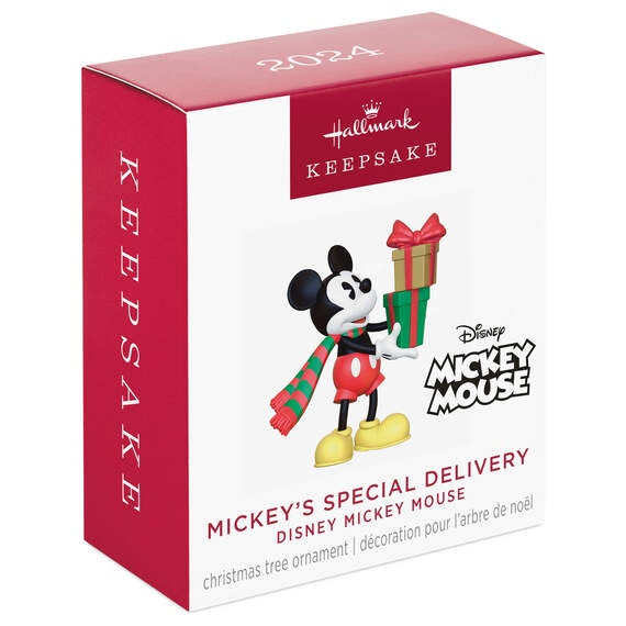 Hallmark Keepsake 1.16" Mini Christmas Ornament, Disney Mickey Mouse Mickey's Special Delivery, Gifts for Disney Fans