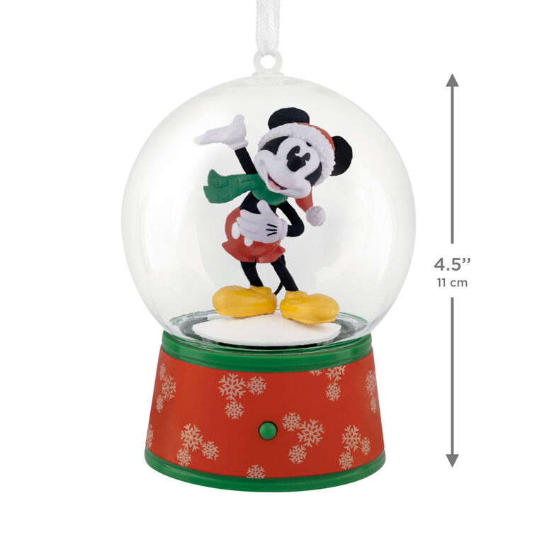 Disney Mickey Mouse Musical Snow Globe Hallmark Ornament With Motion