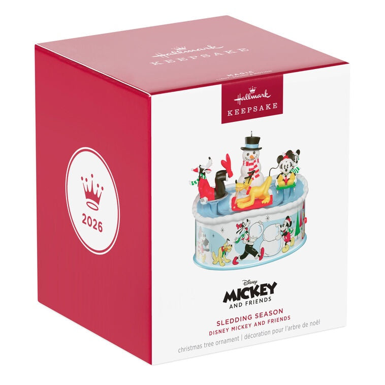 Disney Mickey and Friends Sledding Season Musical Ornament With Light and Motion