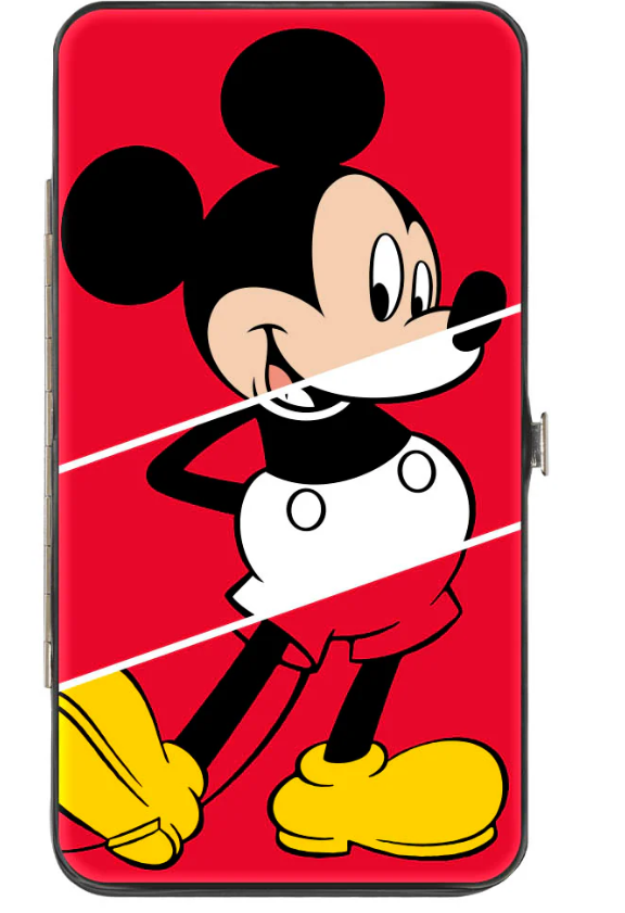 Mickey Mouse Classic Pose Stripe Hinged Wallet.