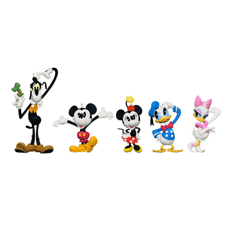 Hallmark Keepsake Christmas Ornament 2024, Disney Mickey and Friends Forever Friends, Set of 5, Gifts for Disney Fans