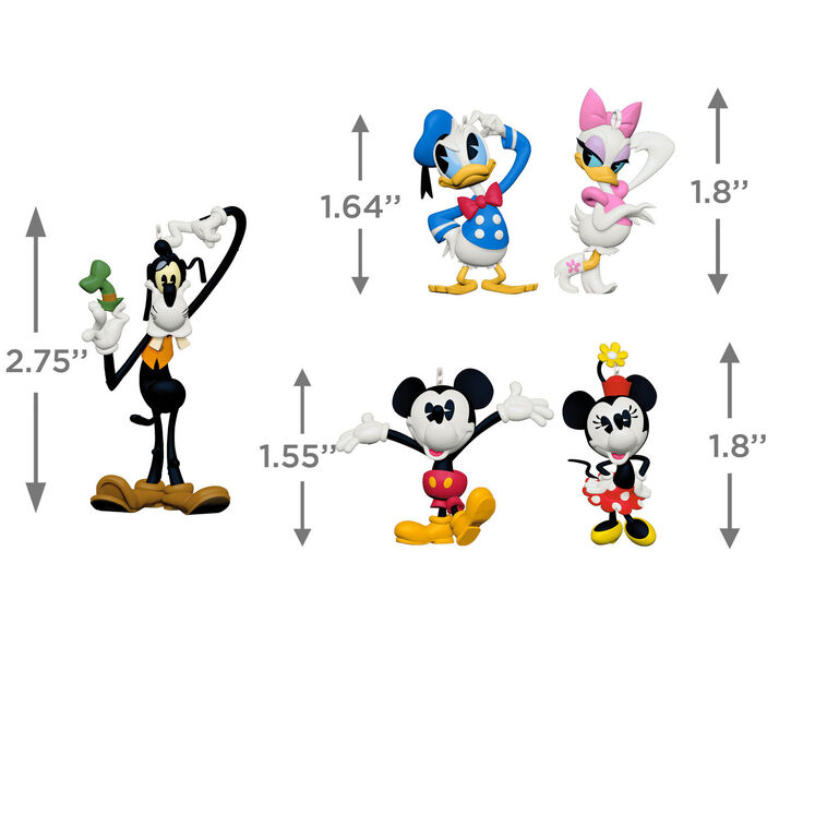 Hallmark Keepsake Christmas Ornament 2024, Disney Mickey and Friends Forever Friends, Set of 5, Gifts for Disney Fans