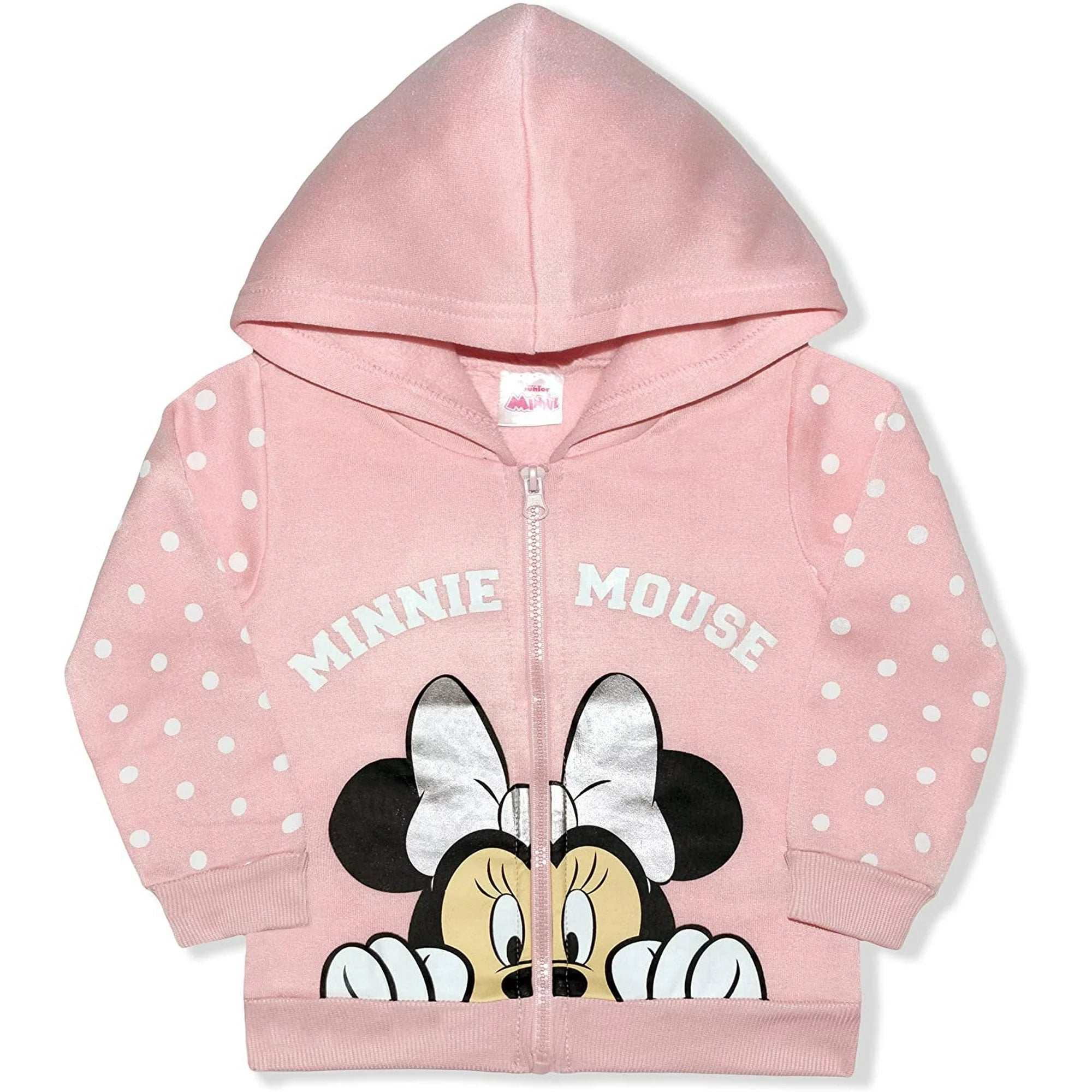 Disney Toddler Girl Minnie Mouse Zip-Up Hoodie, Sizes 2T-4T