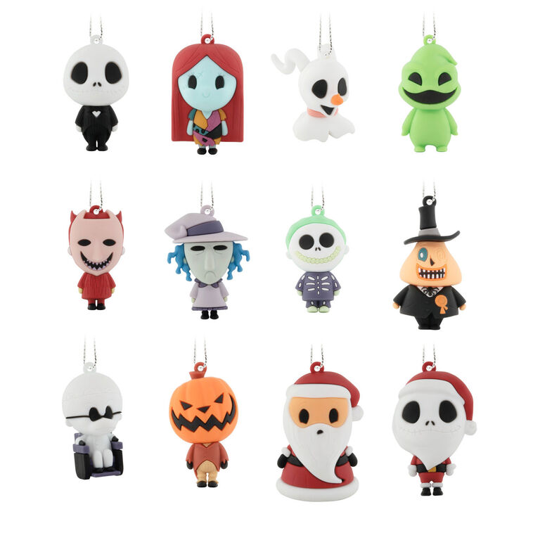 Disney Tim Burton's The Nightmare Before Christmas Hallmark Countdown Calendar Box With 12 Mini Ornaments