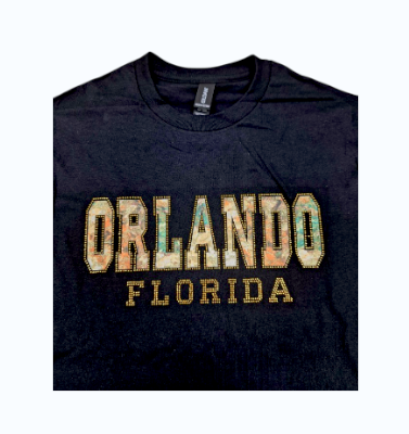 Black Orlando Florida With Stone / Stamp T-shirt