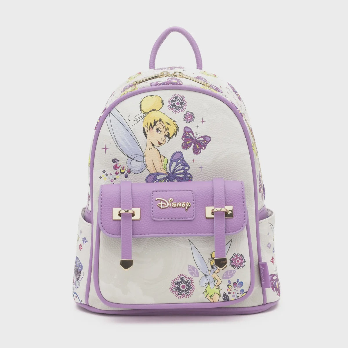 Disney Tinkerbell Purple  Vegan Leather Mini Backpack 11in