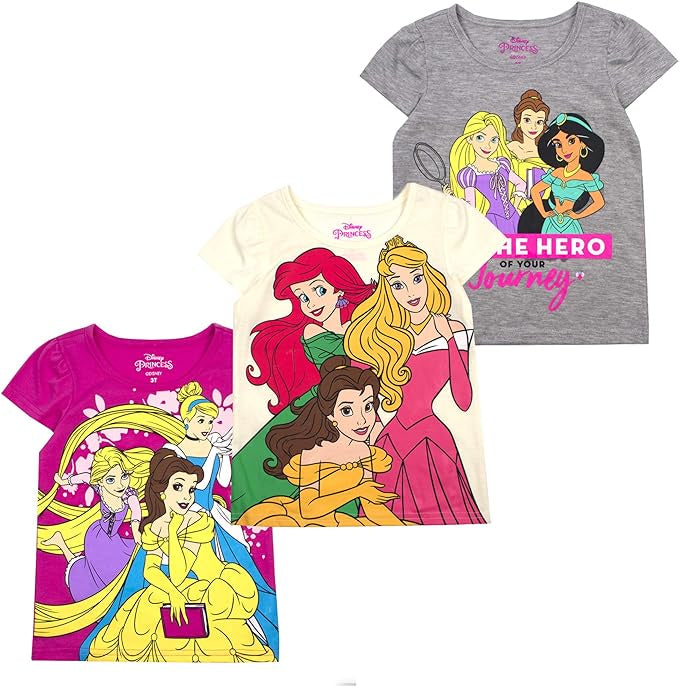 Disney Princess 3 Girls Together 3 Pack for Kids– Pink/Wht/Gry