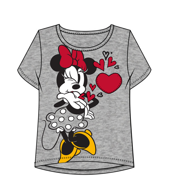 Disney Youth Girl Loving Minnie Mouse Pocket Tee Gray