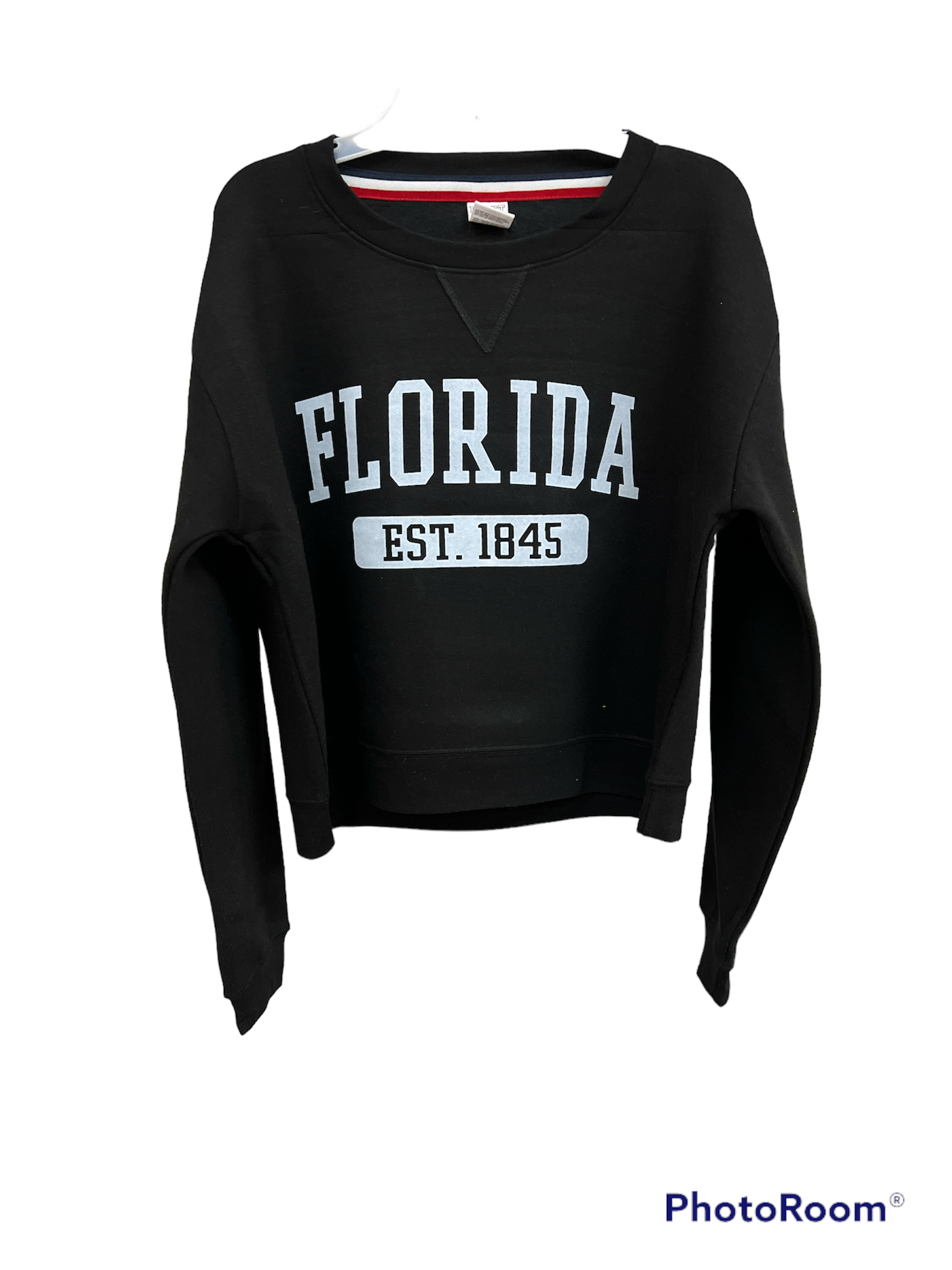 Adult Cropped Sweatshirt Florida Est 1845 Black