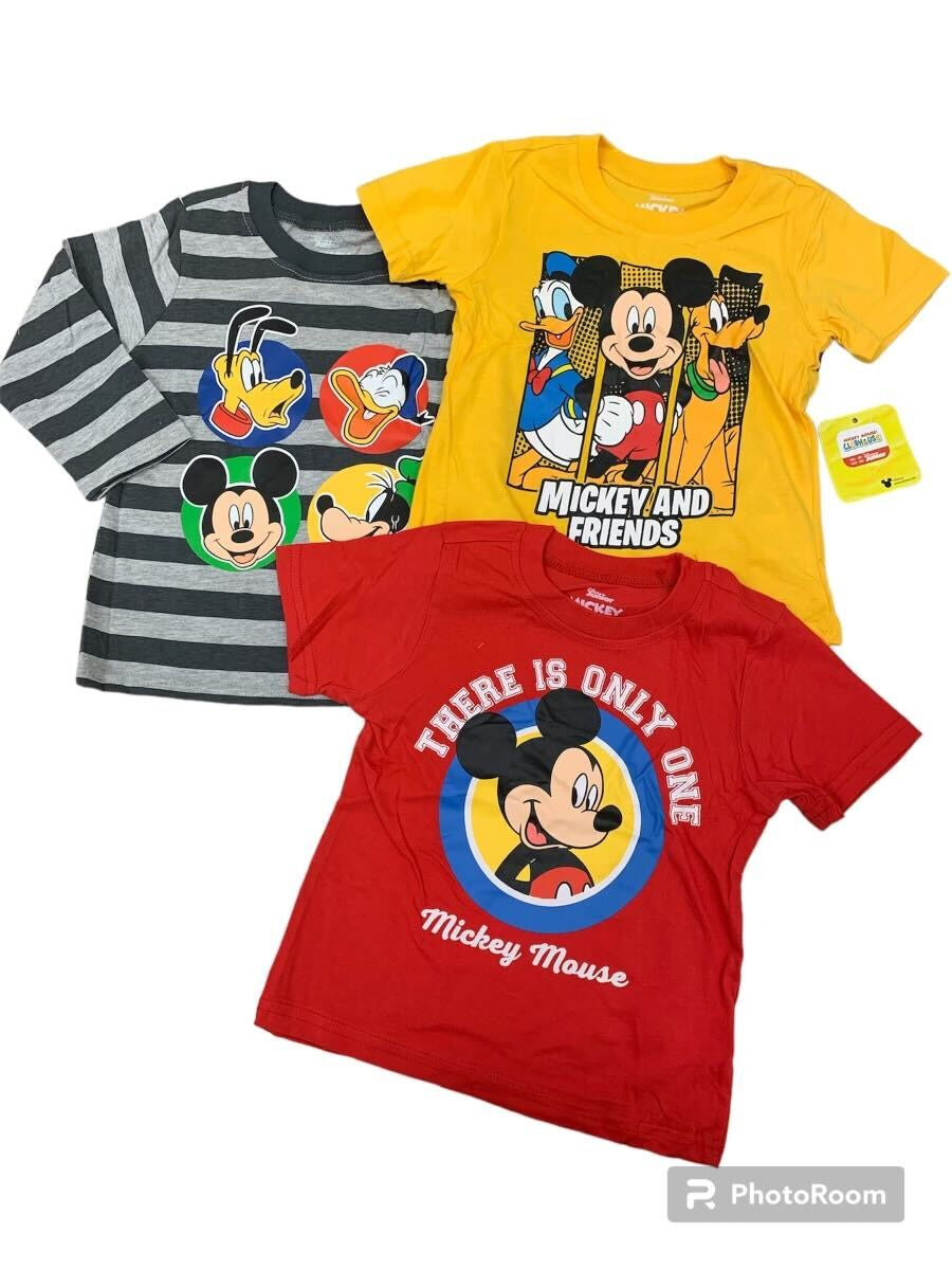Disney Mickey And Gang 3 Pack ShirtsToddlers Grey/Yellow/Red