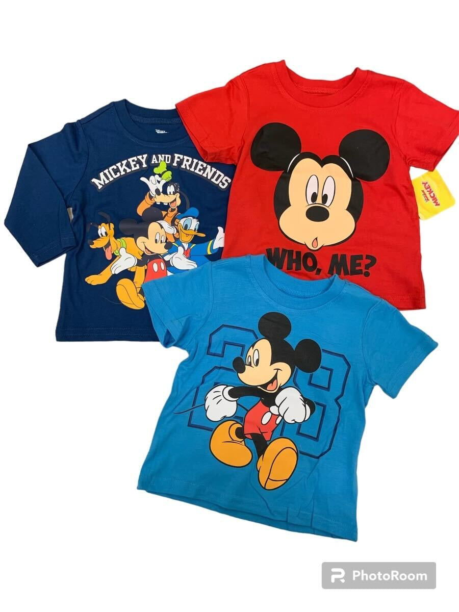 Disney Mickey And Friends Half Sleeve 3 Pack Shirts Drk Blu/Rd/Blu