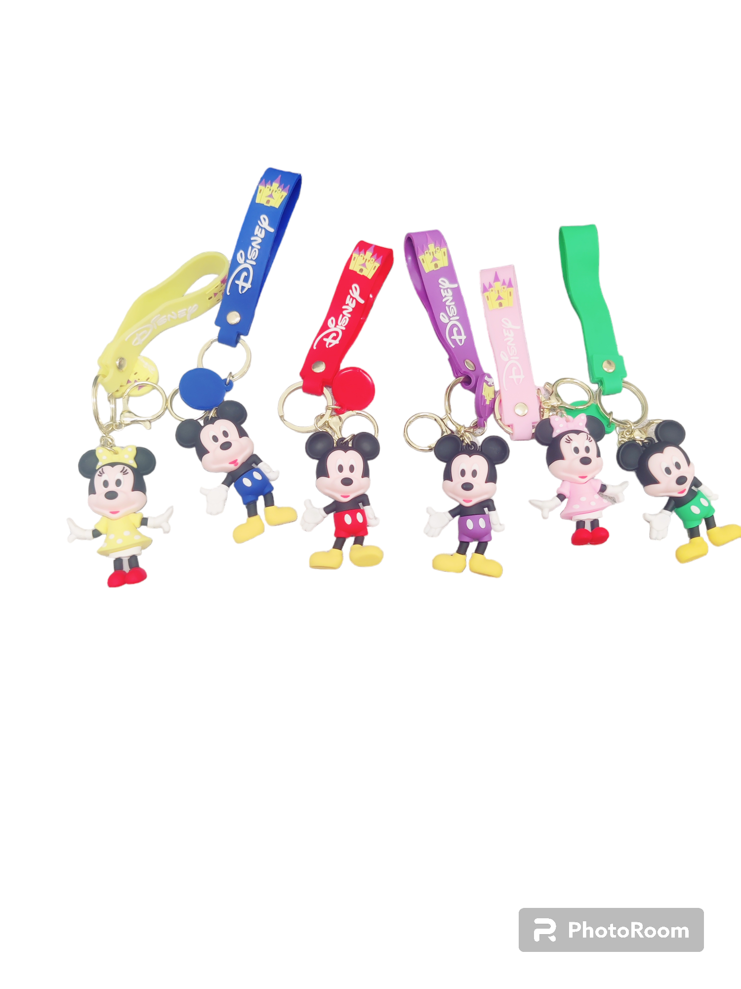 Mickey and minnie With Charm Keychain Color Assorted