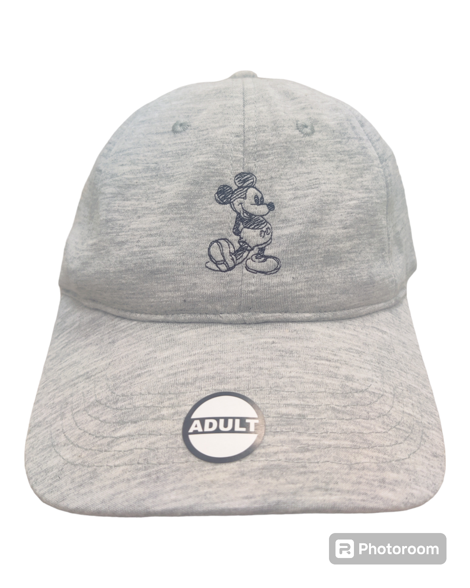 Mickey Mouse Hand Draw Gray Adult Cap