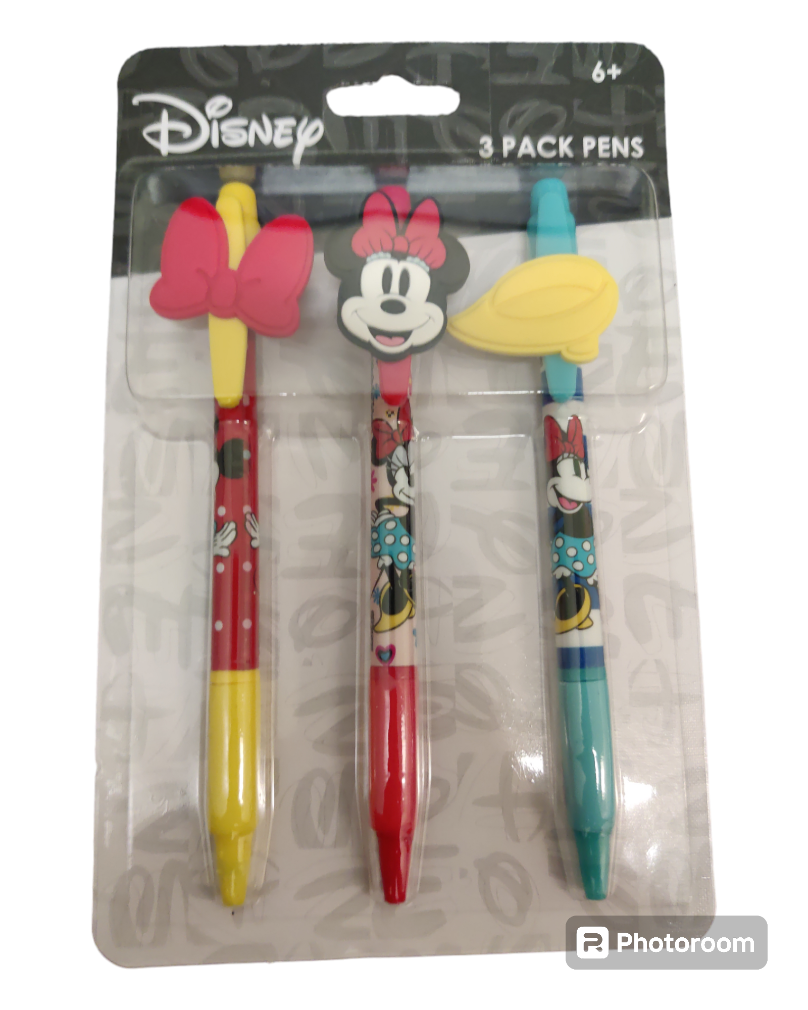 Minnie Mouse 3 Pack of Pen with Rubber Character