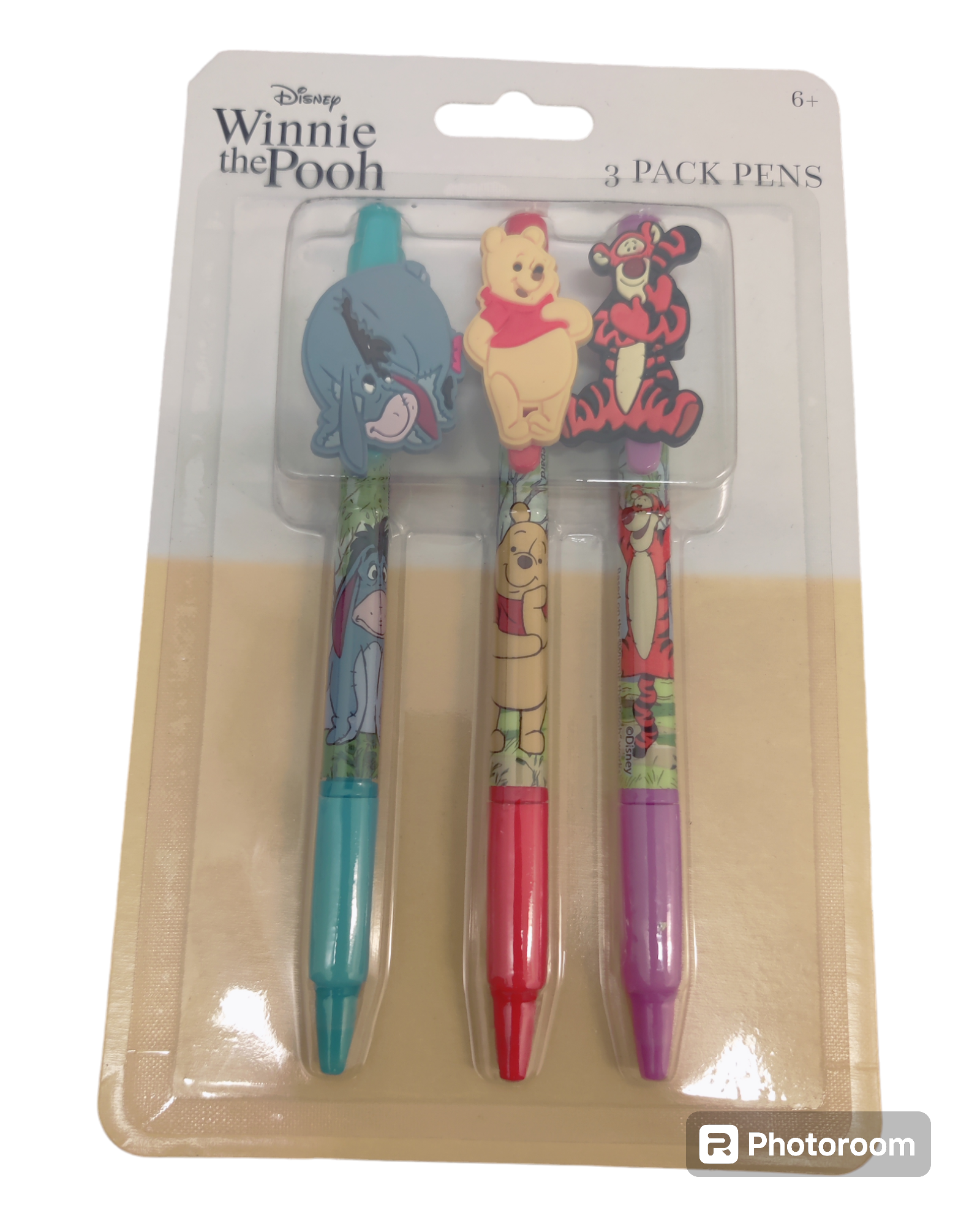 Winnie The Pooh 3 Pack Pens With Rubber Figure