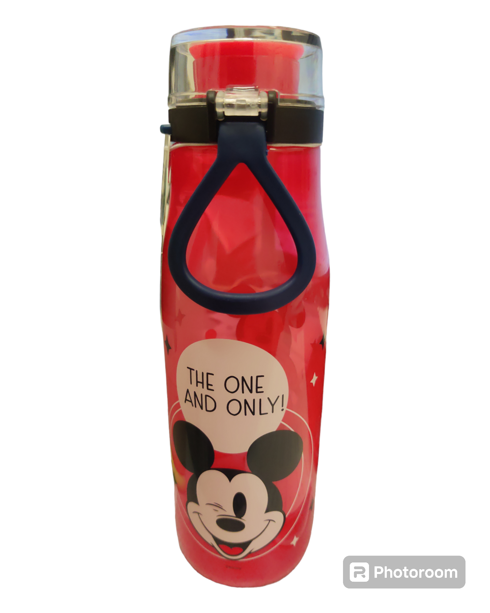 Zak! The One And Only Mickey Mouse Red Plastic Water Bottle with Push Button Action and Locking Lid