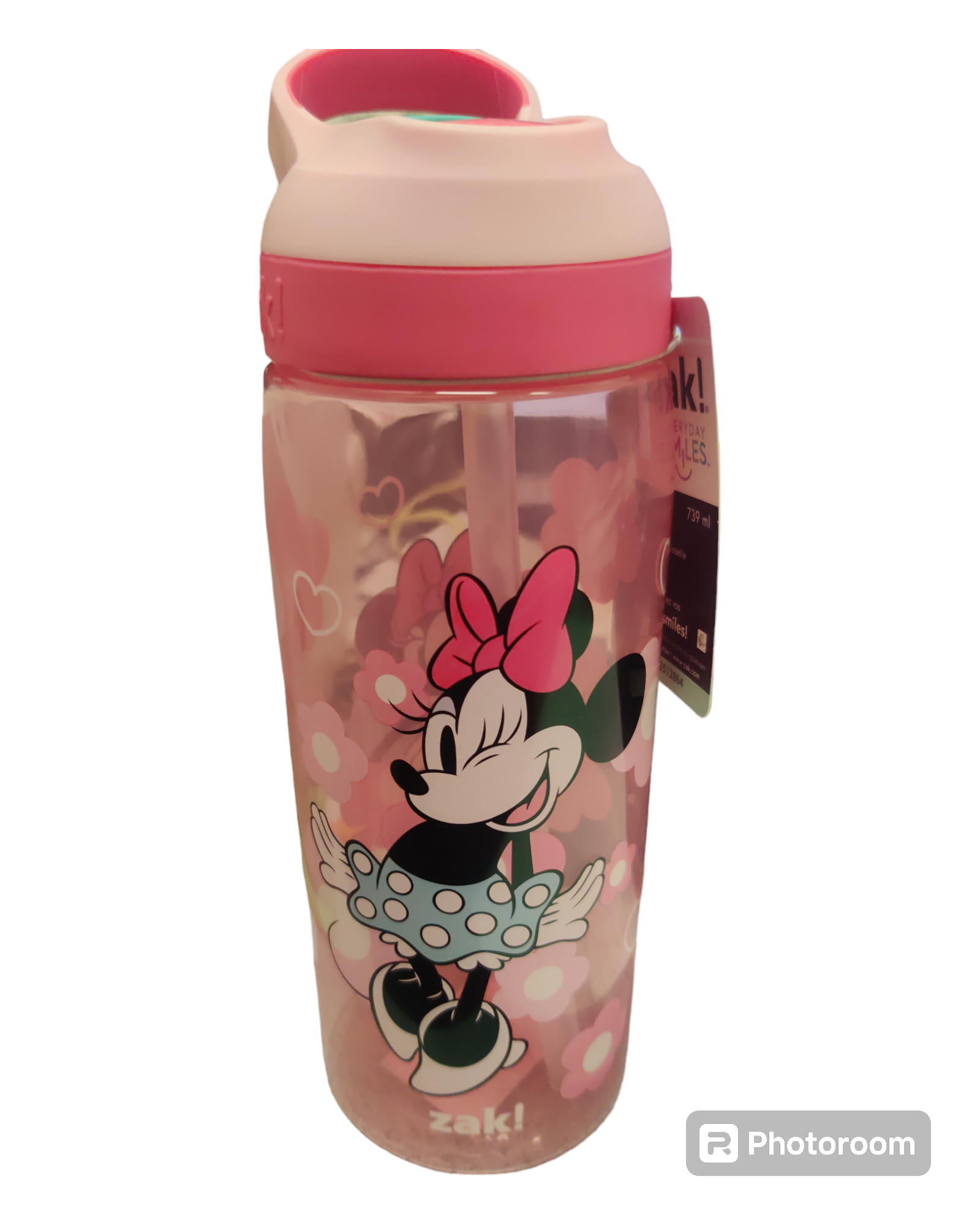 Disney Minnie Mouse Bottle with Straw Lid 25oz Zak Design