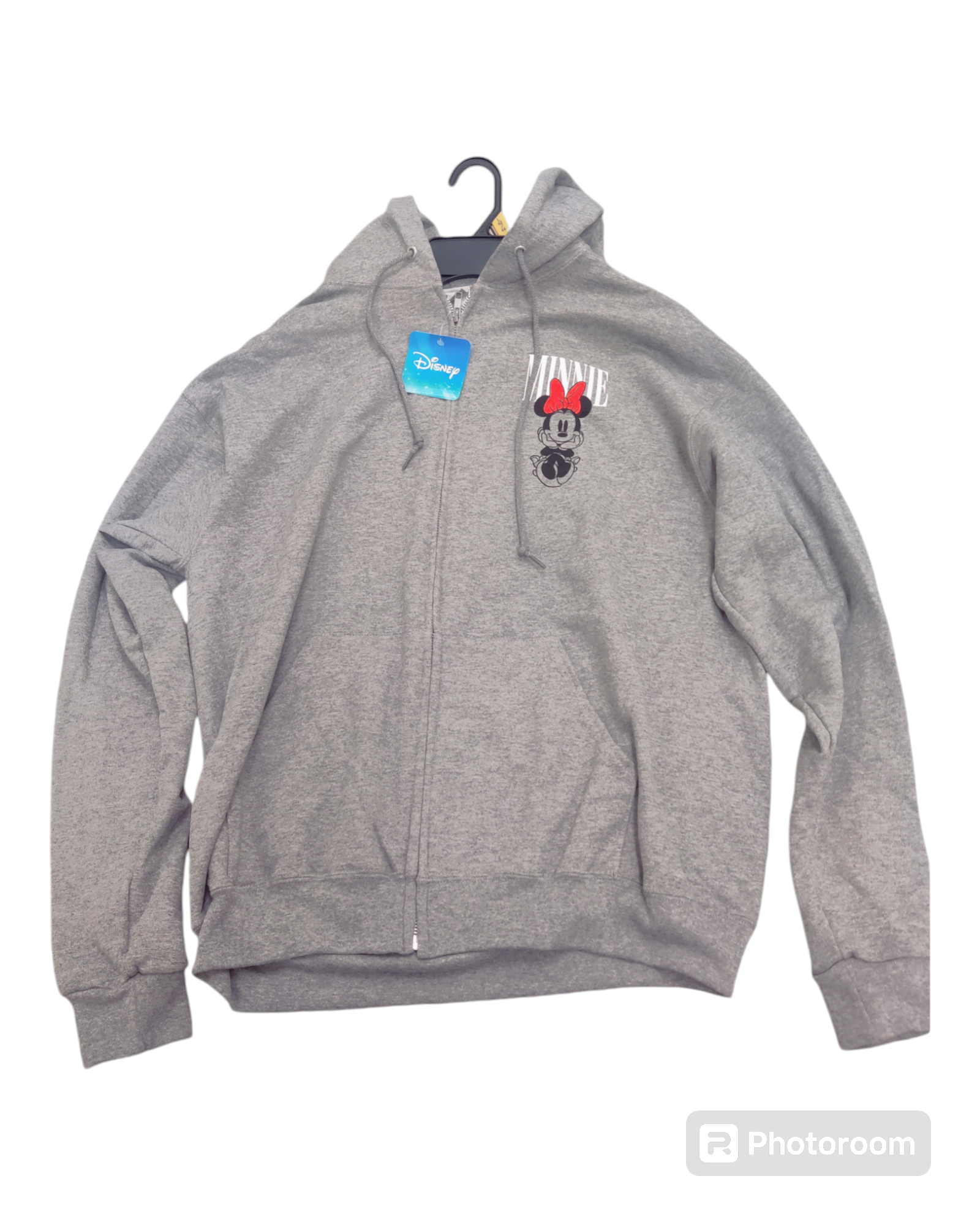 Minnie Mouse Zipper Sweatshirt Hoodie Grey