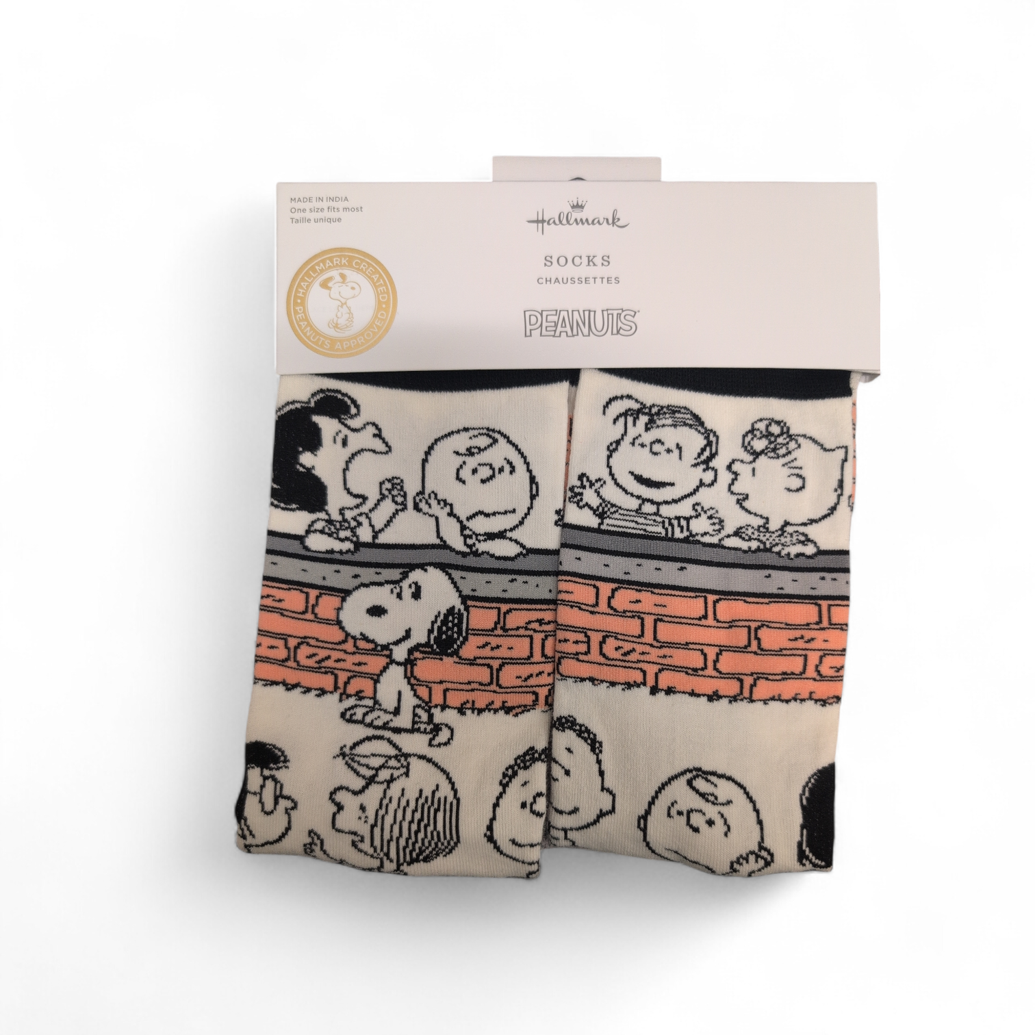 Hallmark Peanut Brick Wall Socks