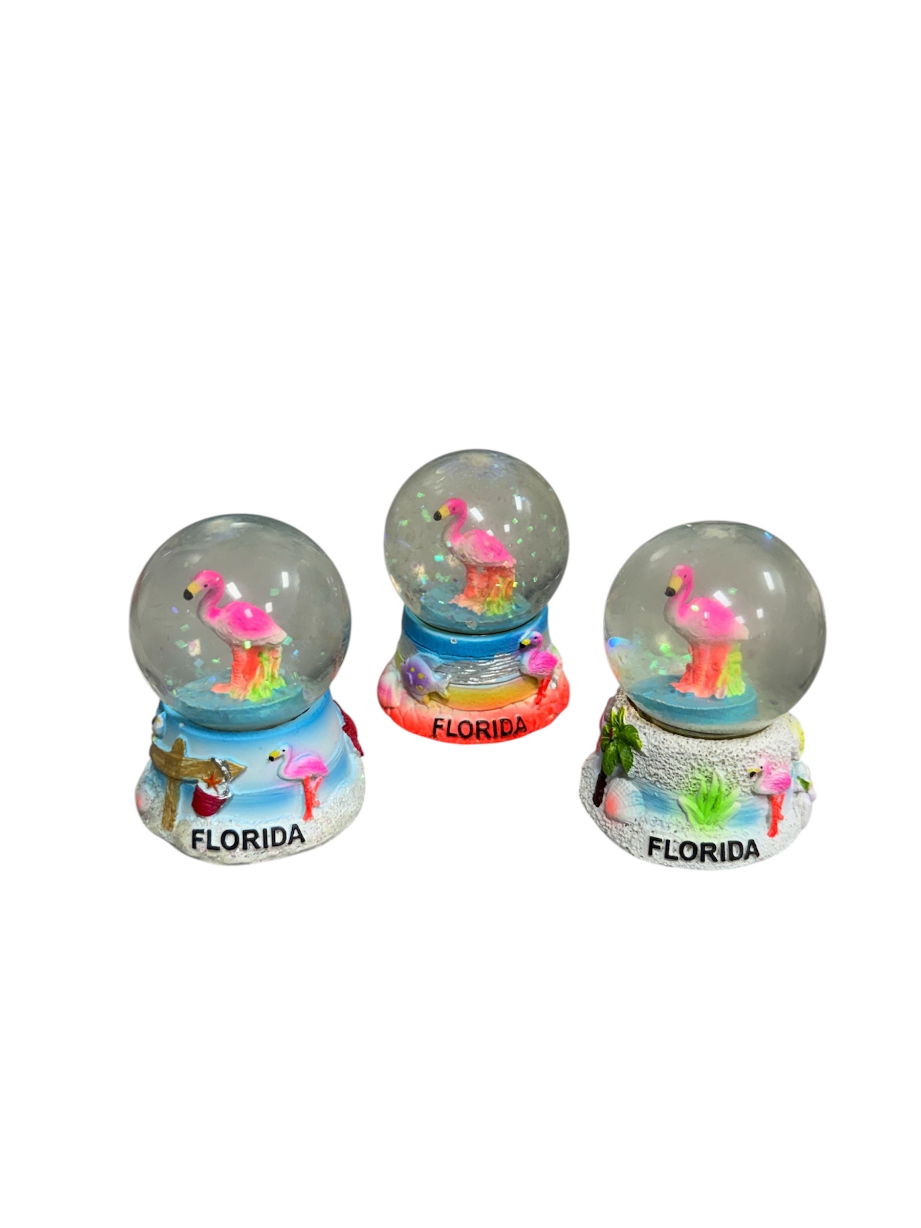 Small Florida Flamingo Polyresin Snow Globe