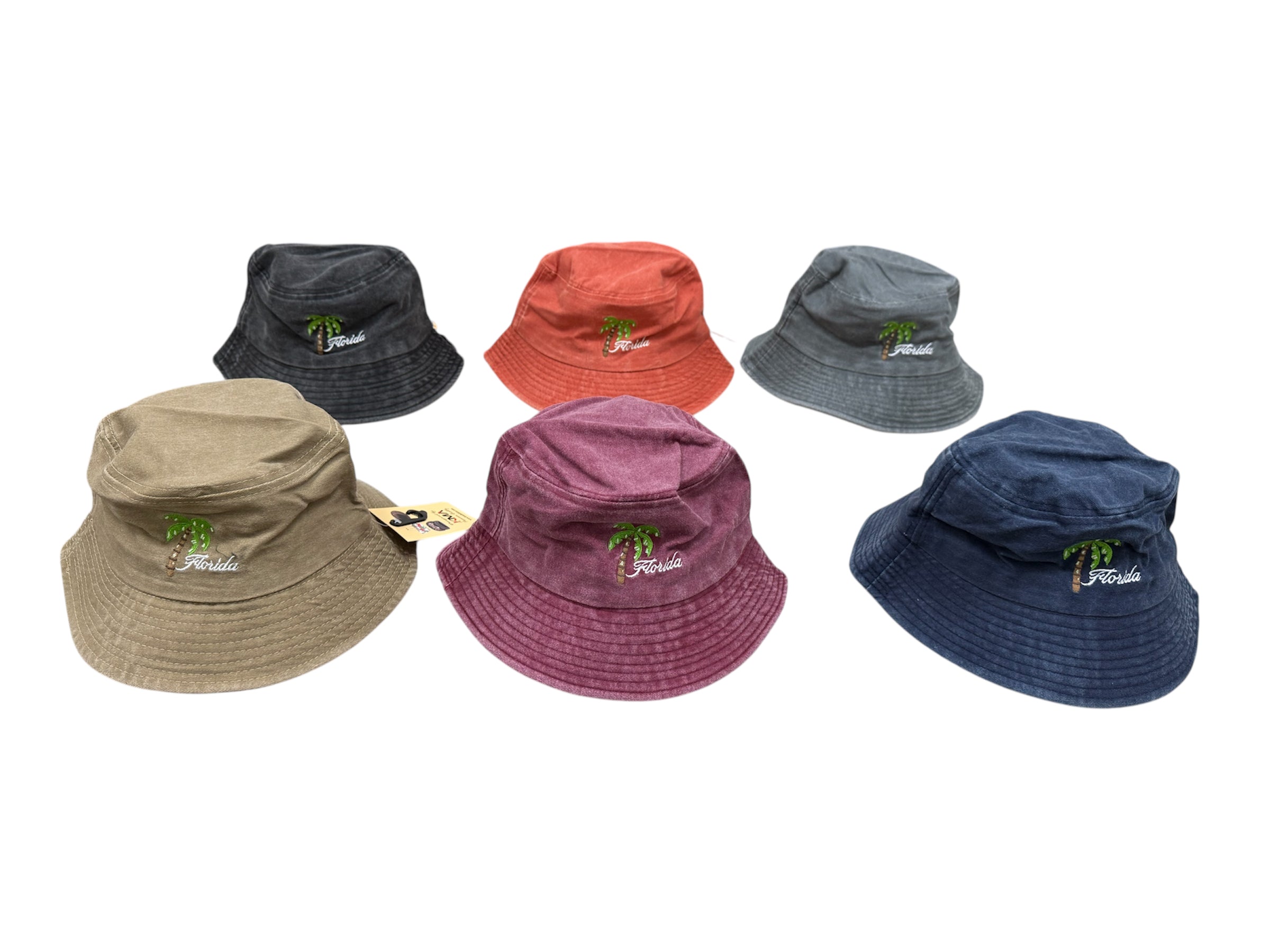 Florida Palm Acid Wash Bucket Hat