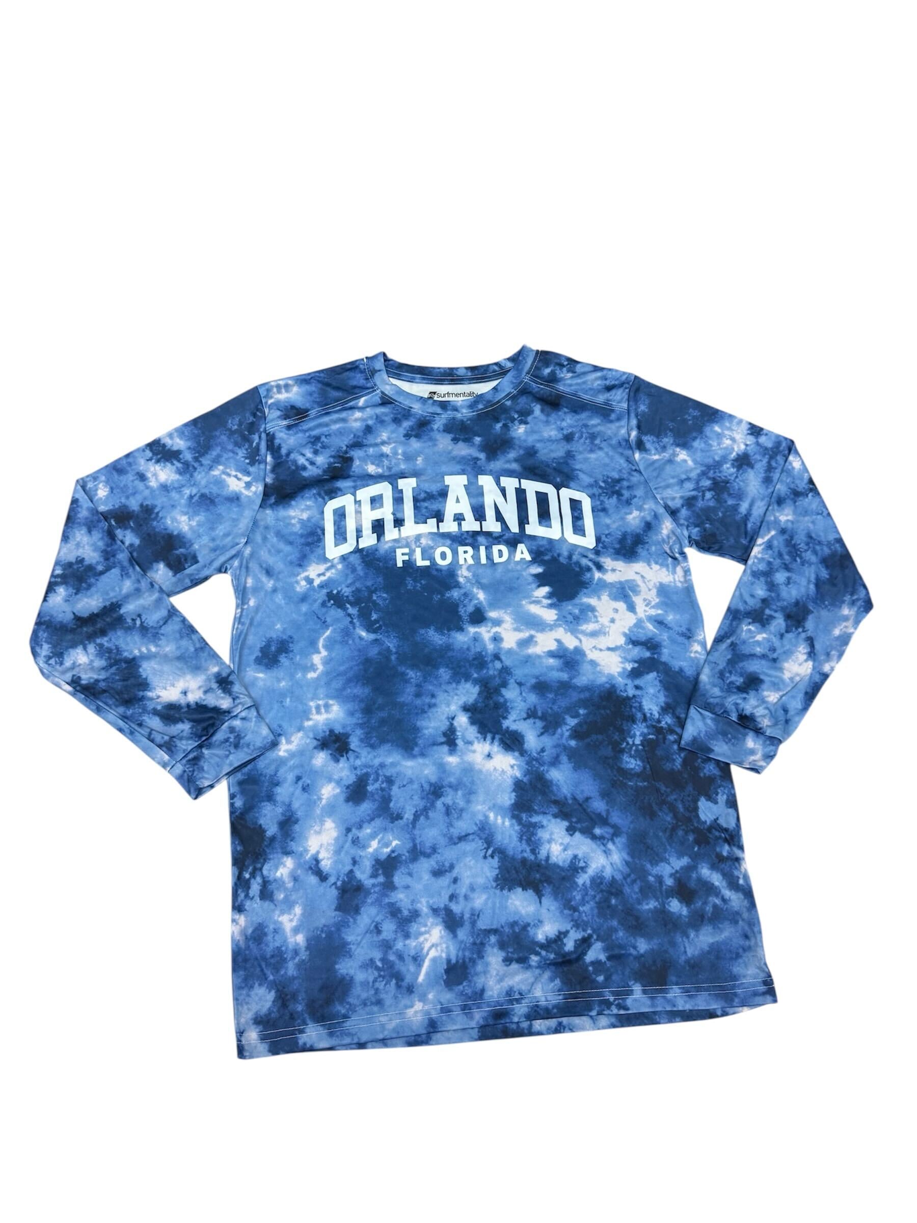 Tie Dye Long Sleeve Rash Guard (UPF 50+) -Navy