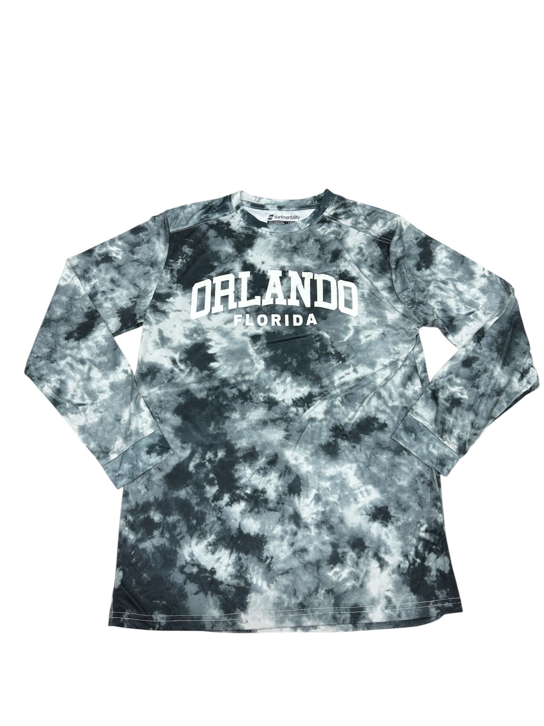 Tie Dye Long Sleeve Rash Guard (UPF 50+) - BLACK