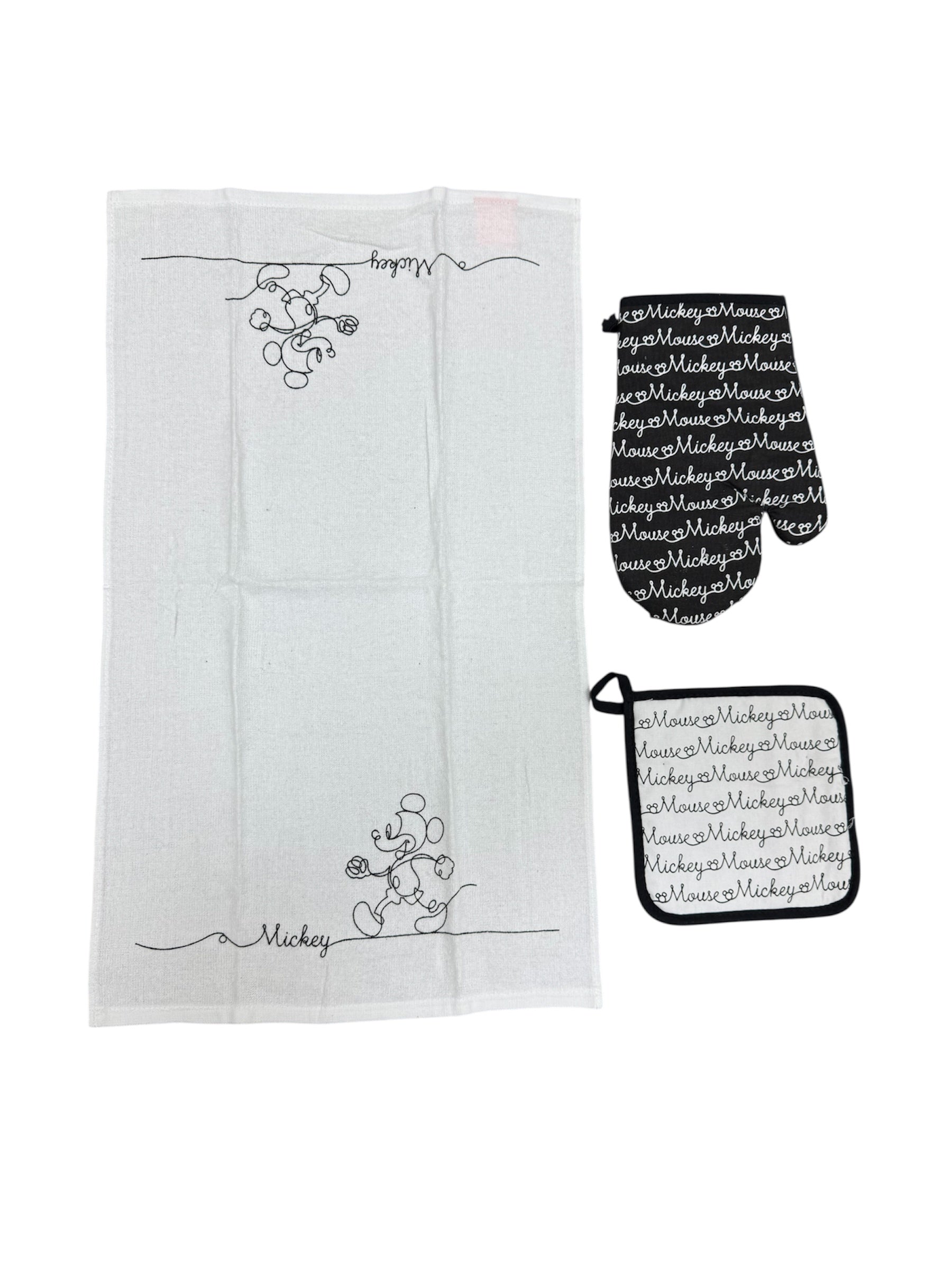 Mickey Mouse Script 3pc Kitchen Set