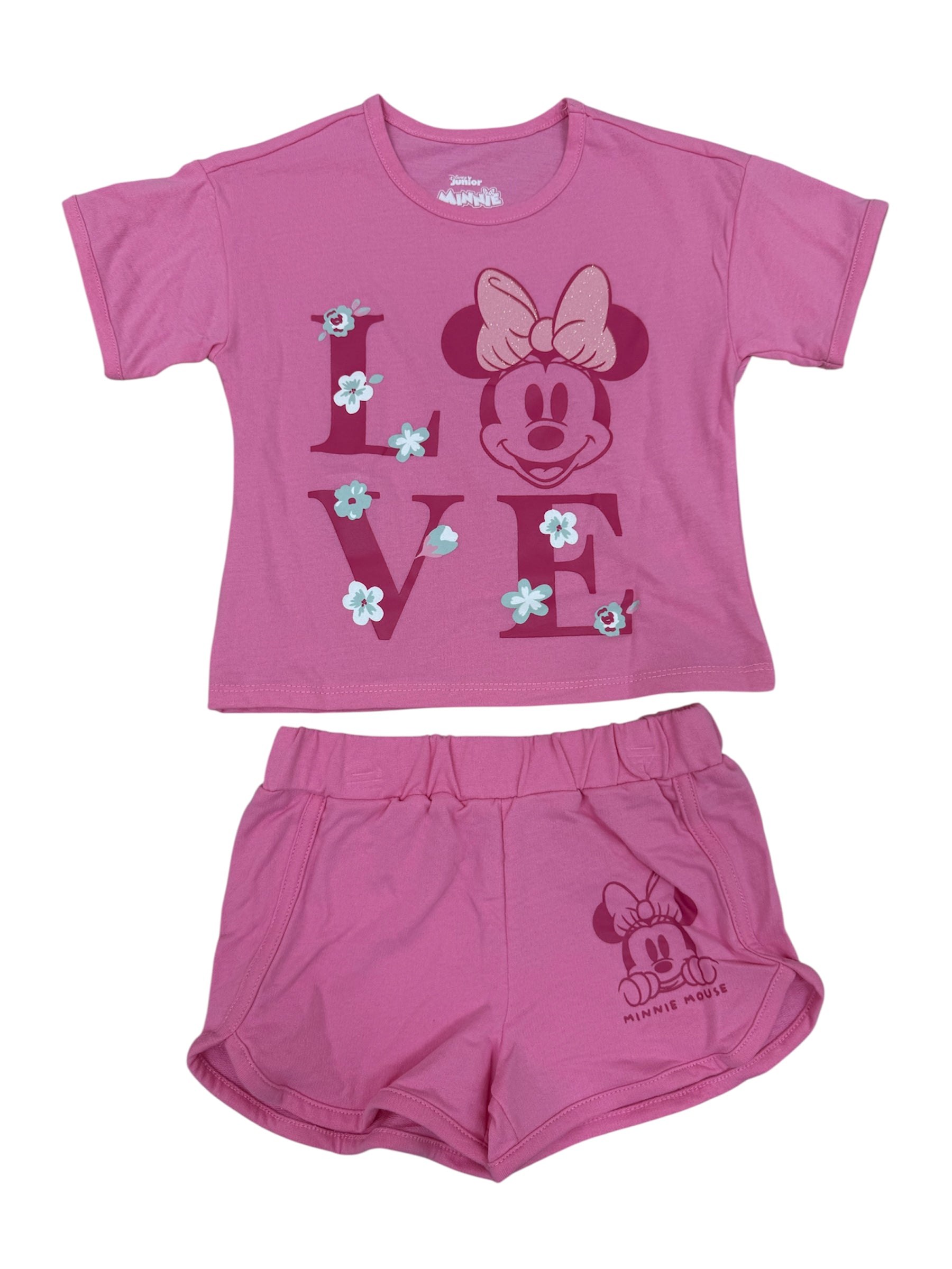 Disney Minnie Mouse Pink Love Shirt & Shorts Set