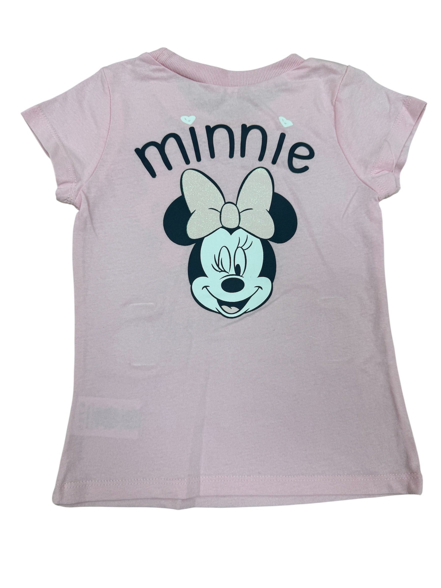 Disney Minnie Mouse Striped Shirt & Biker Shorts Set