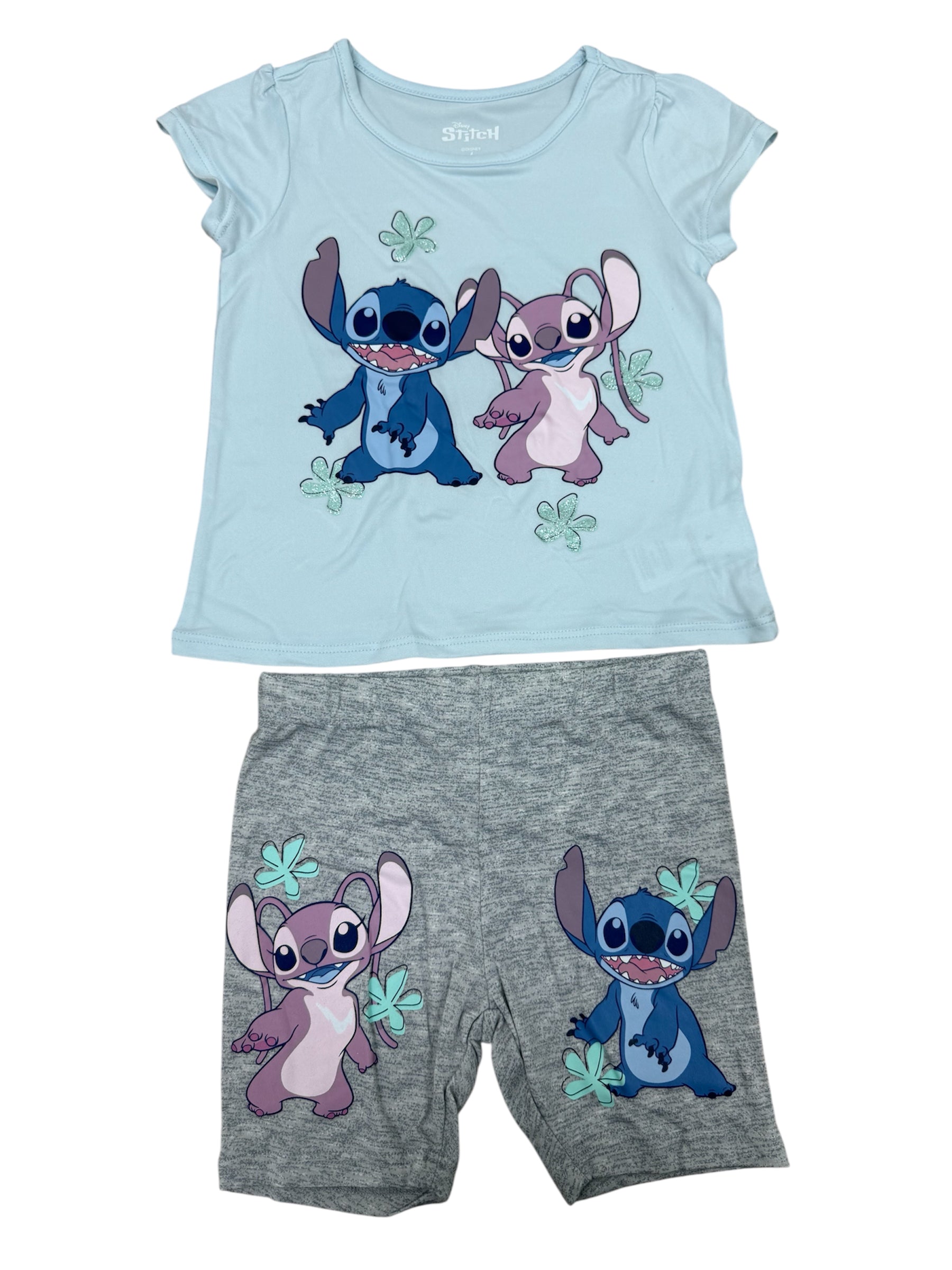 Toddler Disney Stitch & Angel 4pc Set w/ 2 Shirts & 2 Shorts