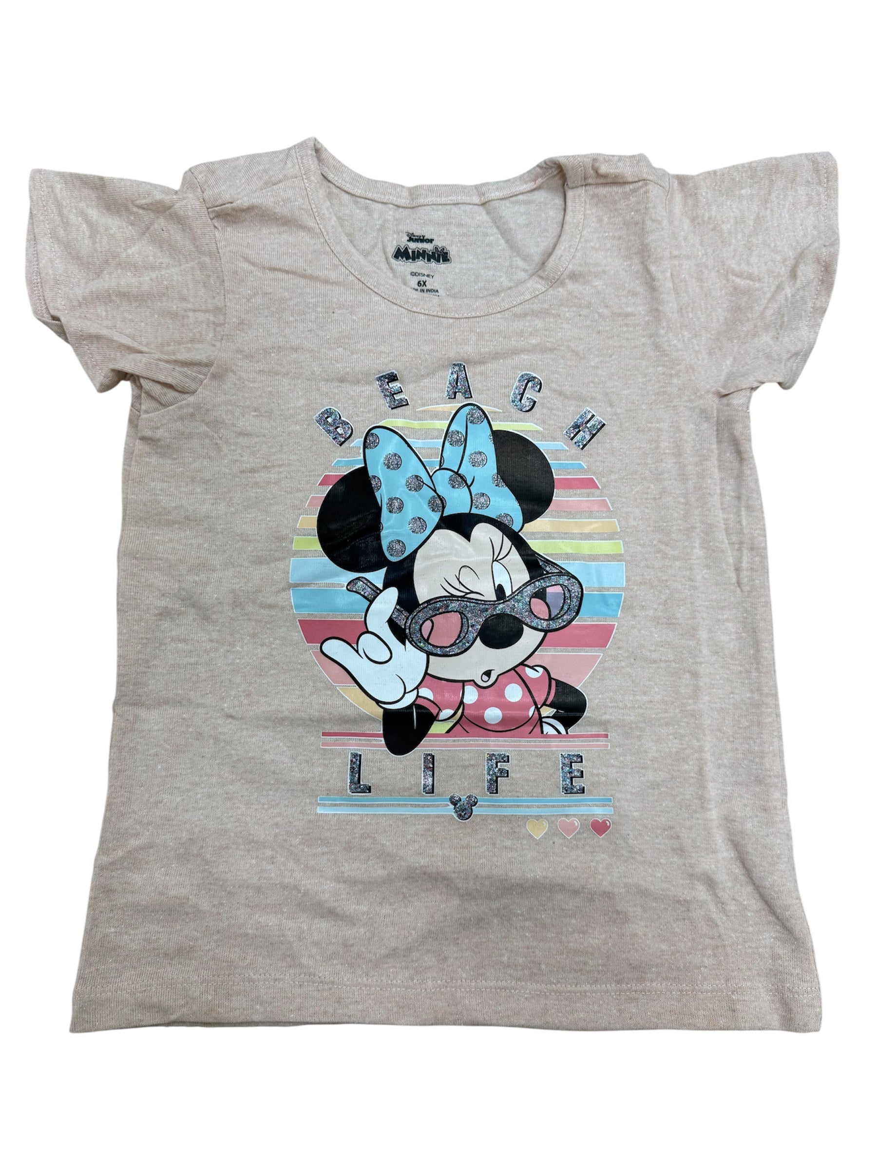 Kids Minnie Mouse Beach Life Beige Shirt