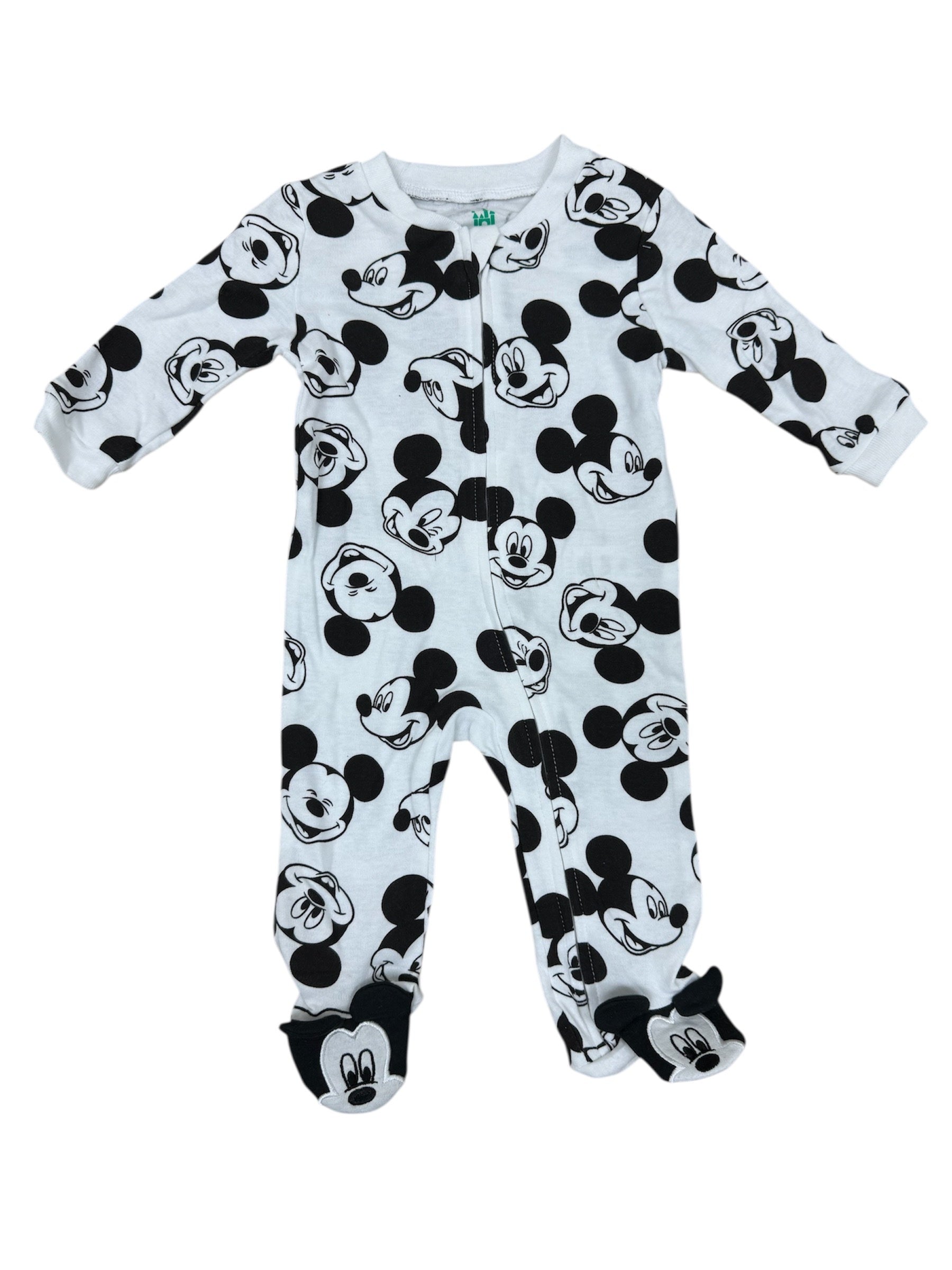 Disney Baby Mickey All Over Footed Coveralls