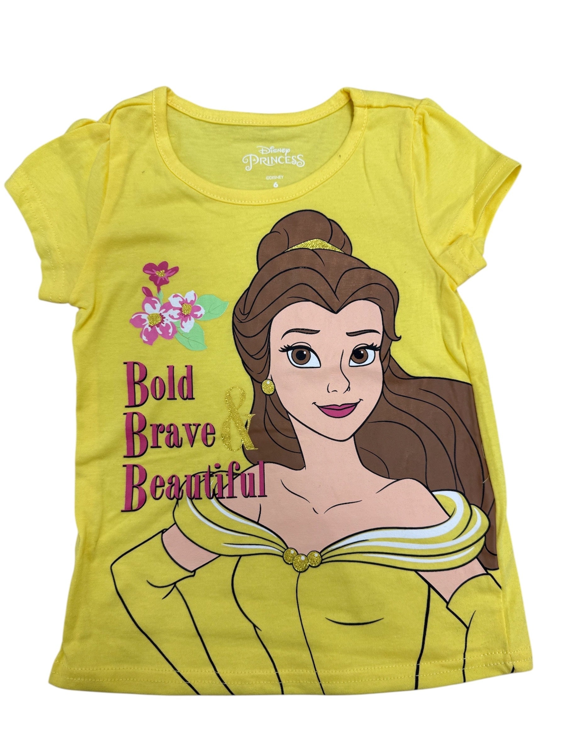 Disney Princess Belle "Bold, Brave & Beautiful" Yellow T-Shirt