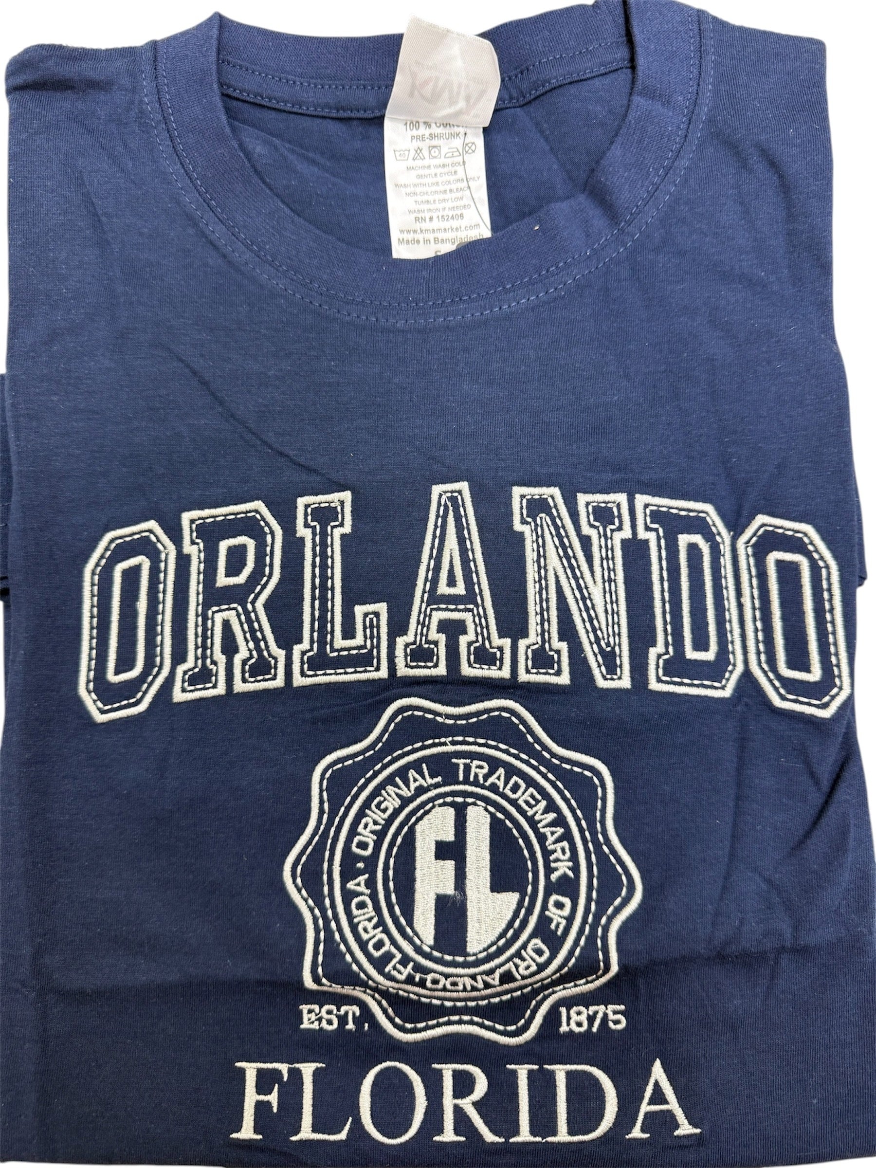 Orlando Florida Original Trademark Badge Navy T-Shirt