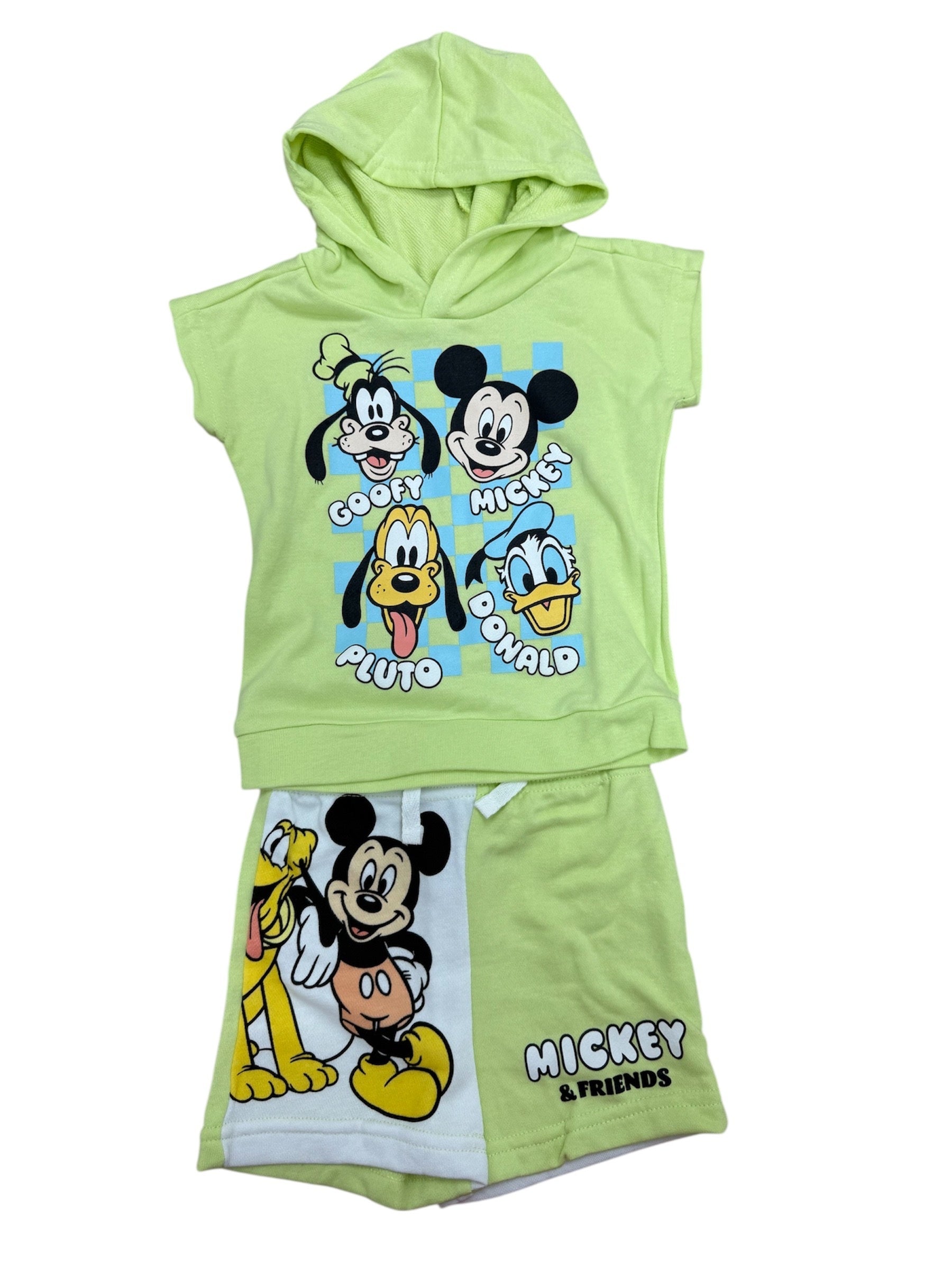 Disney Baby Mickey & Friends Hooded Baby 2pc Short Set
