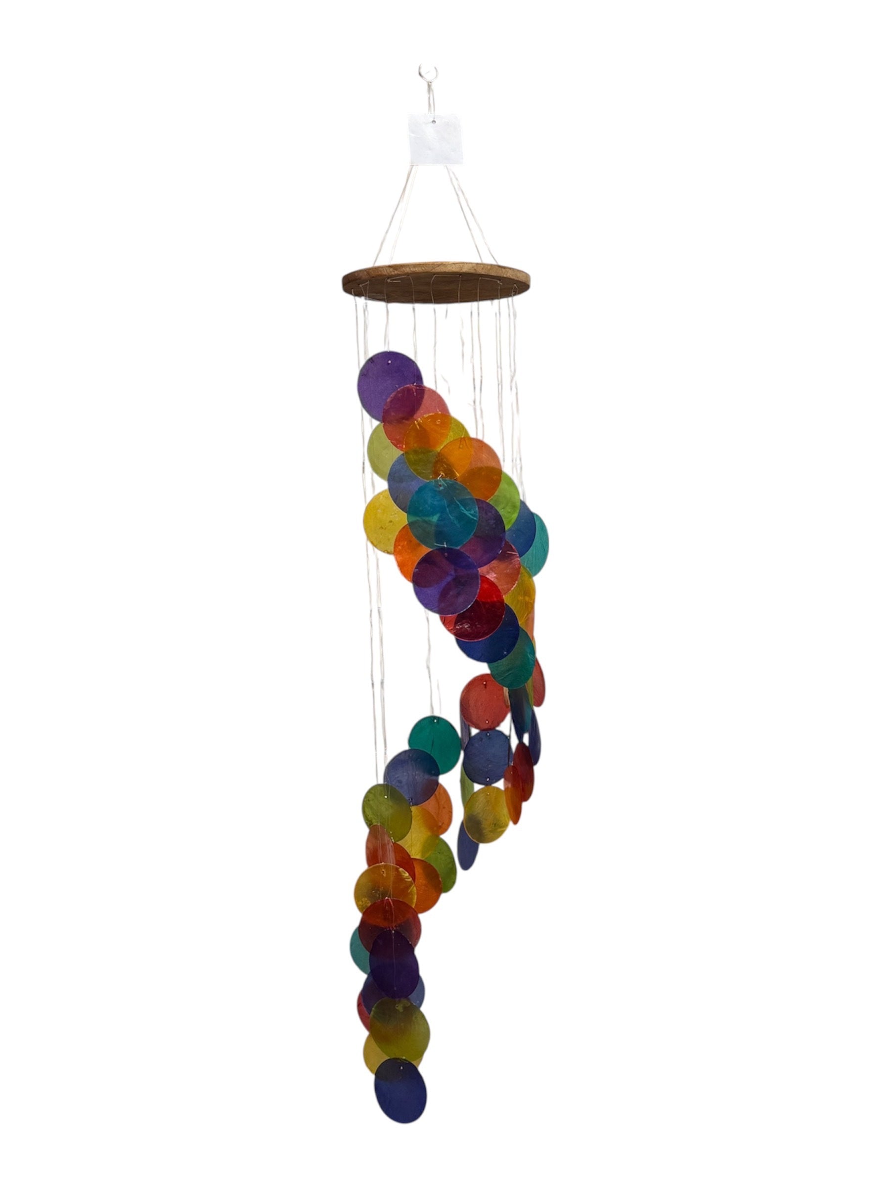 Rainbow Capiz Spiral Chime 26"