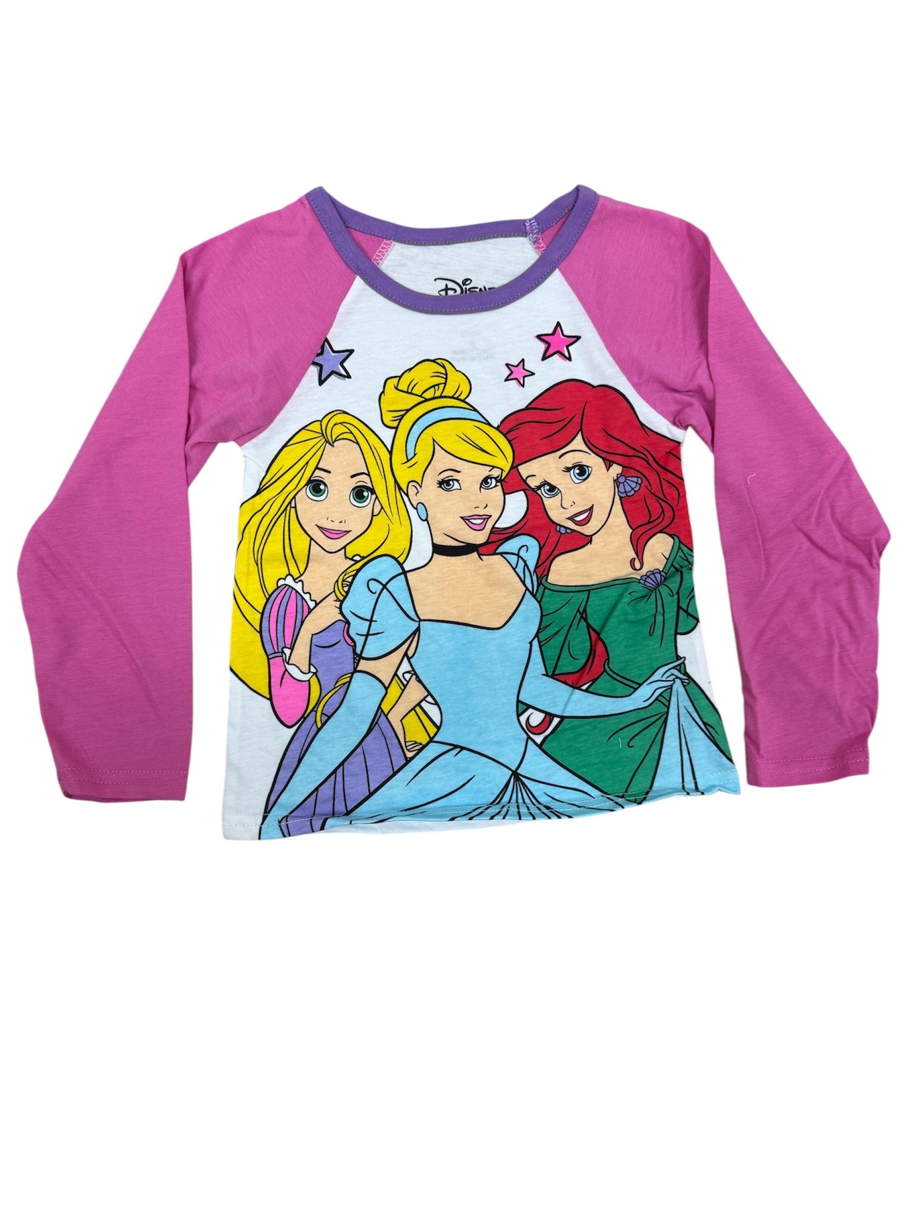 Disney Princess Rapunzel, Cinderella & Ariel Girls Long Sleeve