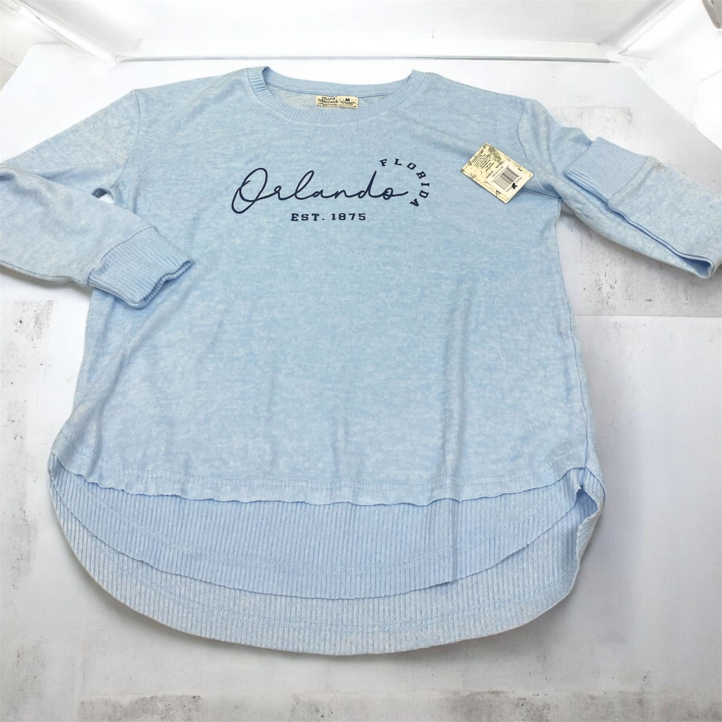 Ice Blue Firenze pullover W/Round Hem Sweatshirt